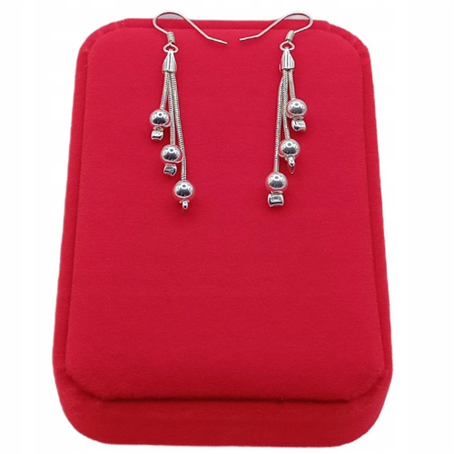 Kolczyki srebrne 925 potrójne Snake z kulkami – APHORA