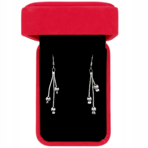 Kolczyki srebrne 925 potrójne Snake z kulkami – APHORA