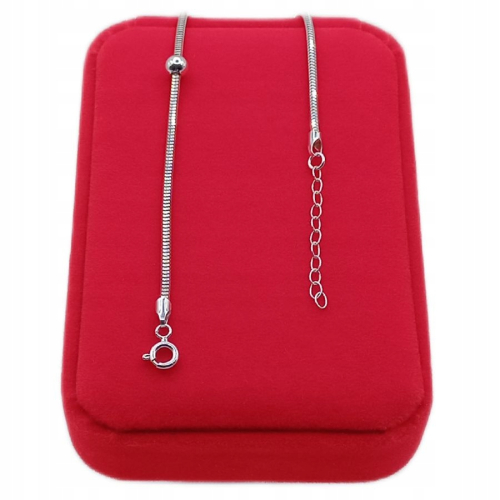 Bransoletka srebrna damska 925 APHORA – Snake (żmijka) z kulką 18 cm / 1,9 mm