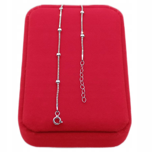 Bransoletka srebrna damska 925 APHORA – kostka z kulkami 17 cm