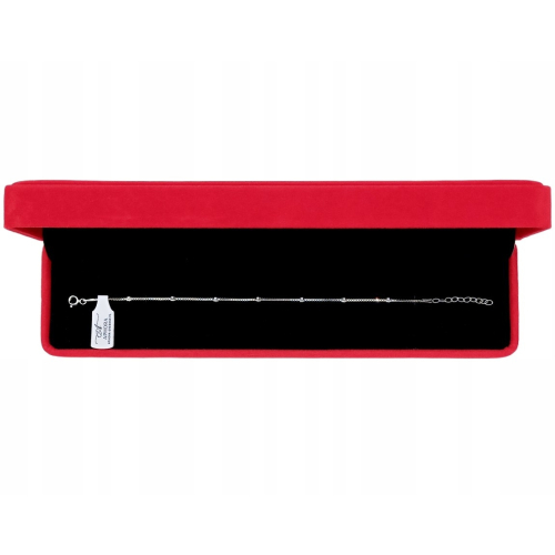 Bransoletka srebrna damska 925 APHORA – kostka z kulkami 17 cm