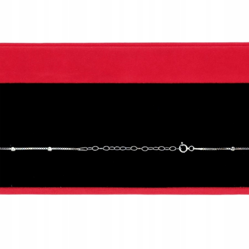Bransoletka srebrna damska 925 APHORA – kostka z kulkami 17 cm