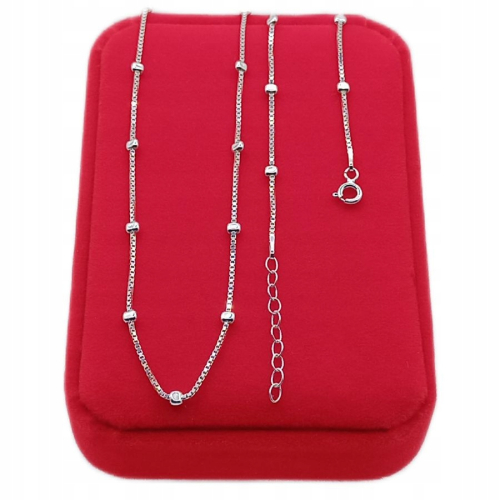 Bransoletka srebrna damska 925 APHORA – kostka z kulkami 17 cm