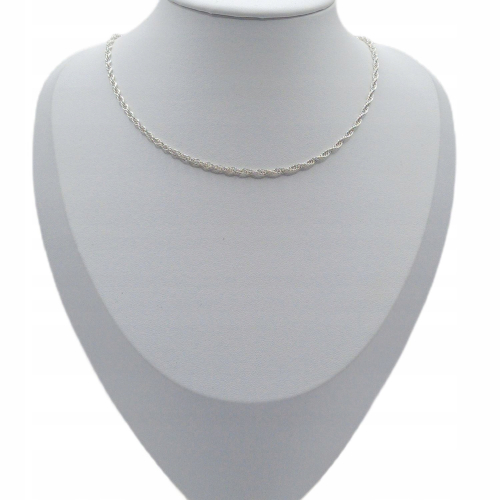 Łańcuszek srebrny 925 potrójny ankier skręcony APHORA – 50 cm / 2,2 mm