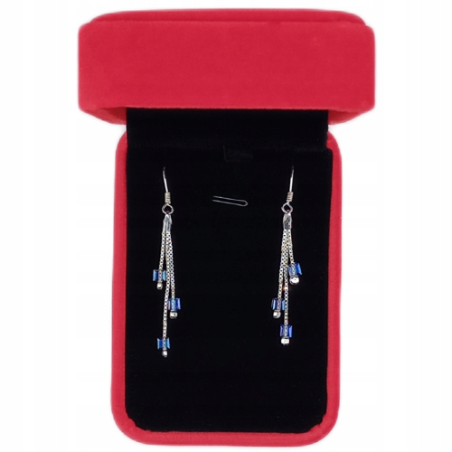 Srebrny komplet Blue Kaskada – z błękitnymi kryształkami, APHORA 925