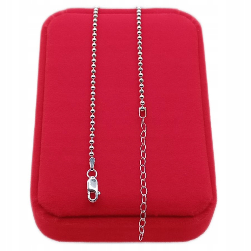 Bransoletka srebrna na nogę 925 APHORA – splot kulki 21+5cm / 2,2 mm