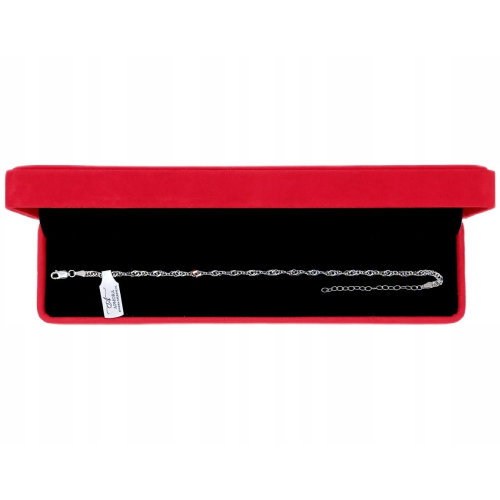 Bransoletka srebrna na nogę 925 APHORA – Singapur 21+5cm / szer.3mm