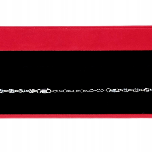 Bransoletka srebrna na nogę 925 APHORA – Singapur 21+5cm / szer.3mm