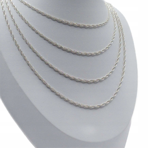 Łańcuszek srebrny 925 potrójny ankier skręcony APHORA – 55 cm / 2,2 mm