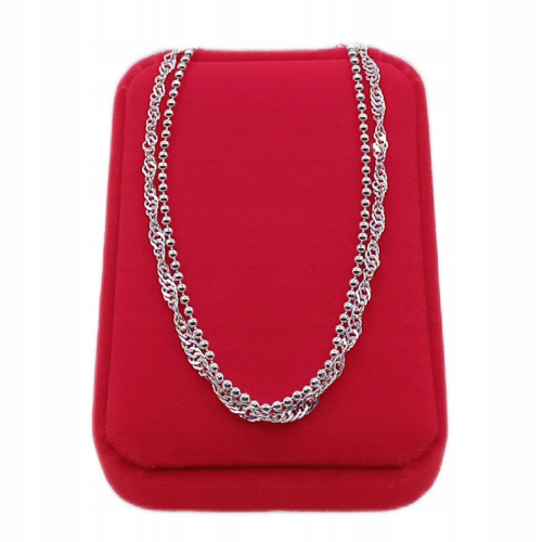 Bransoletka srebrna na nogę 925 APHORA – podwójna 24 cm regulowana