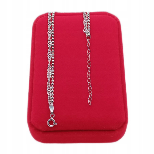 Bransoletka srebrna na nogę 925 APHORA – podwójna 24 cm regulowana