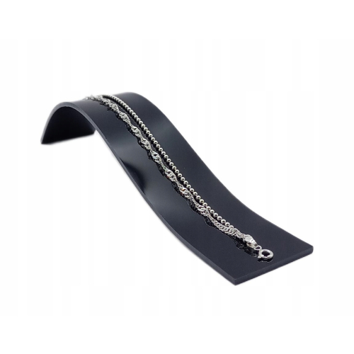 Bransoletka srebrna na nogę 925 APHORA – podwójna 24 cm regulowana