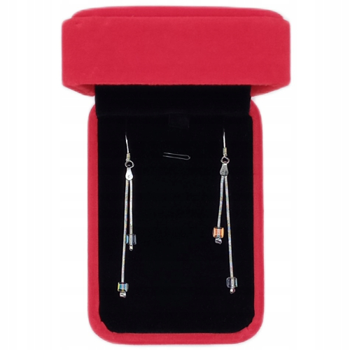 Kolczyki srebrne 925 podwójne ze szklanymi kostkami – APHORA