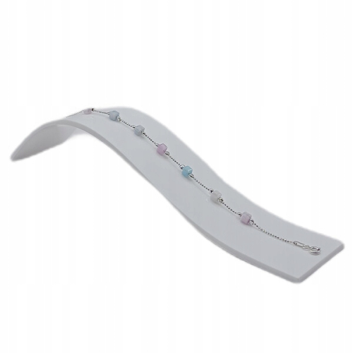 Srebrny komplet Aurora – łańcuszek + bransoletka z pastelowymi kostkami, 925 APHORA