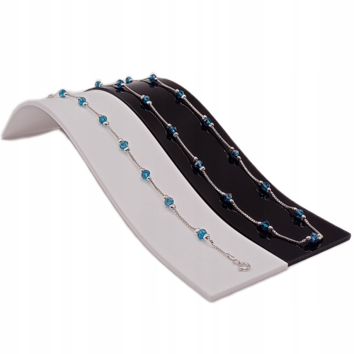 Łańcuszek srebrny 925 z niebieskimi szklanymi kulkami APHORA – 40+5 cm / 0,9mm