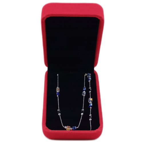 SREBRNY KOMPLET 925 splot Kostka fiolet czarne multi kryształki APHORA
