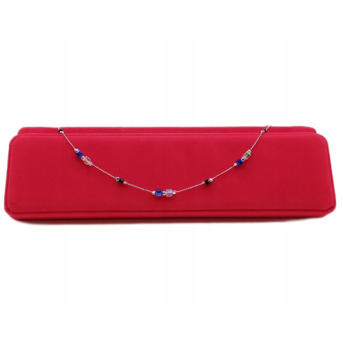 SREBRNY KOMPLET 925 splot Kostka fiolet czarne multi kryształki APHORA