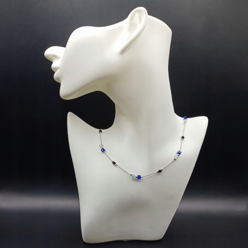 SREBRNY KOMPLET 925 splot Kostka fiolet czarne multi kryształki APHORA