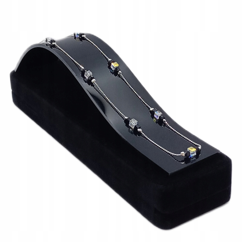 Srebrny KOMPLET 925 splot Kostka czarne multi kryształki APHORA