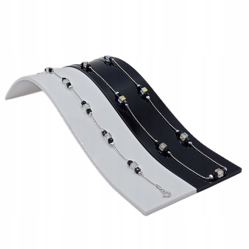 Srebrny KOMPLET 925 splot Kostka czarne multi kryształki APHORA