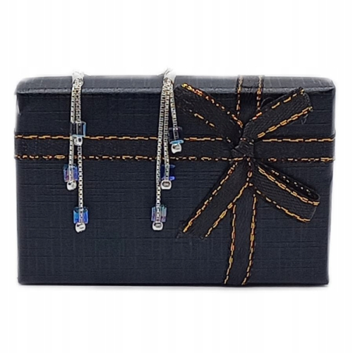 Kolczyki srebrne 925 potrójne z niebieskimi kryształkami – APHORA