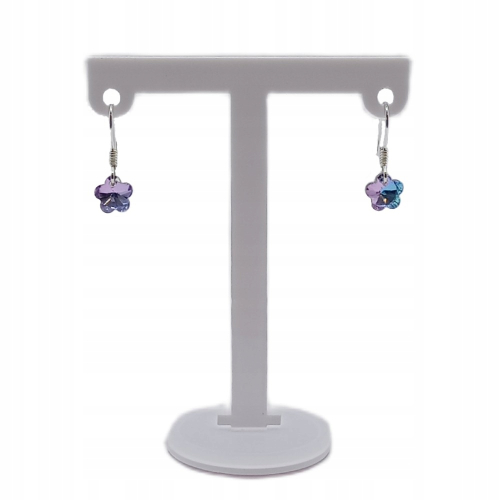 Srebrny komplet 925 Łańcuszek i Kolczyki z Kwiatkiem APHORA