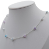 Łańcuszek srebrny 925 APHORA – z pastelowymi kamieniami / 40 cm + 5 cm