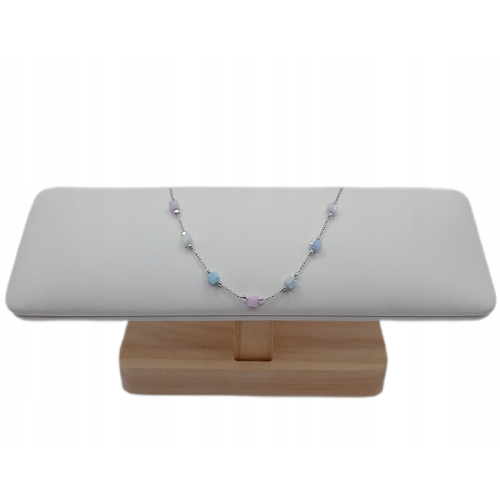 Srebrna Bransoletka 925 NA RĘKĘ z PASTELOWYMI KOSTKAMI APHORA