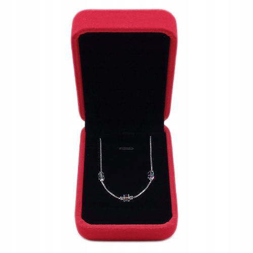 Srebrna Bransoletka 925 NA RĘKĘ z zielonymi kryształkami 17cm+3 APHORA