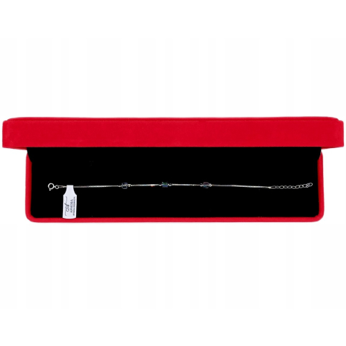 Srebrna Bransoletka 925 NA RĘKĘ z zielonymi kryształkami 17cm+3 APHORA