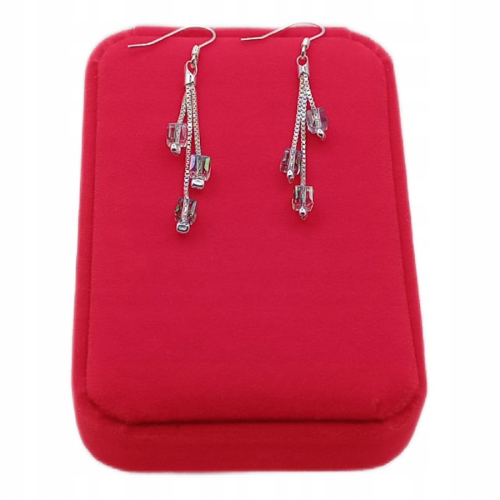 Kolczyki srebrne 925 z zielonymi kryształkami – APHORA