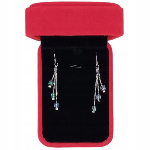 Kolczyki srebrne 925 z zielonymi kryształkami – APHORA