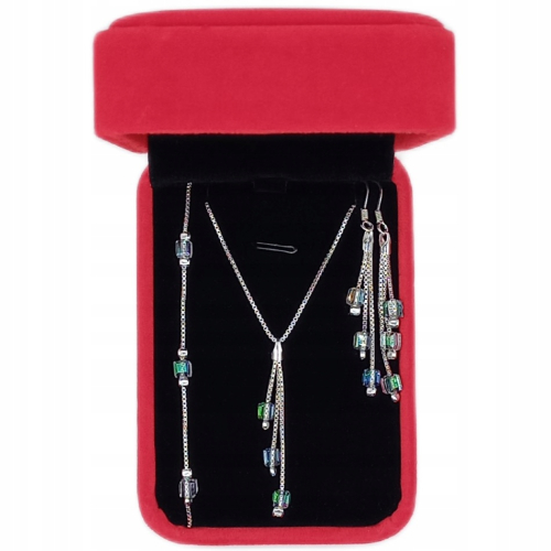 Kolczyki srebrne 925 z zielonymi kryształkami – APHORA