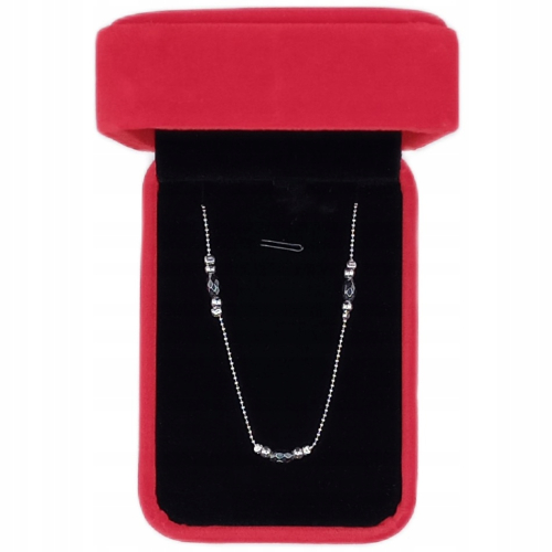 Łańcuszek srebrny 925 APHORA – z hematytami / 40 cm + 5 cm