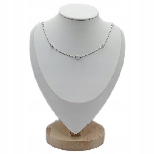 Łańcuszek srebrny 925 APHORA – splot żmijka z kostkami multi / 40 cm + 5 cm