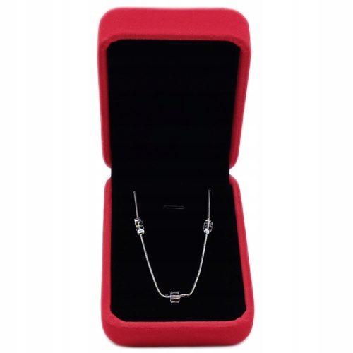 Łańcuszek srebrny 925 APHORA – splot żmijka z kostkami multi / 40 cm + 5 cm