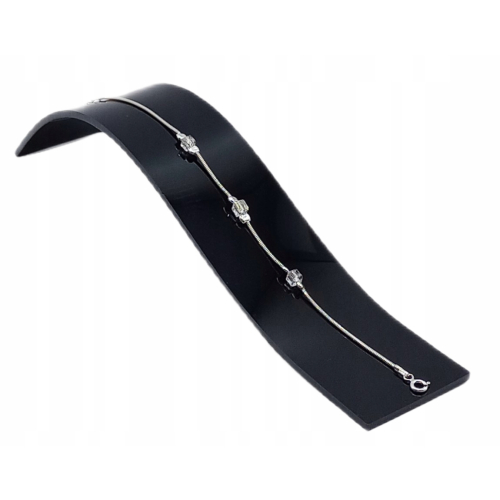 Srebrna bransoletka 925 NA RĘKĘ splot ŻMIJKA z kostkami multi APHORA