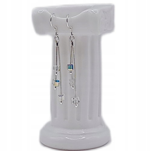 Kolczyki srebrne 925 potrójne żmijka z kostkami multi – APHORA