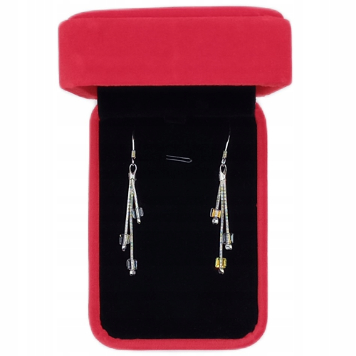 Kolczyki srebrne 925 potrójne żmijka z kostkami multi – APHORA