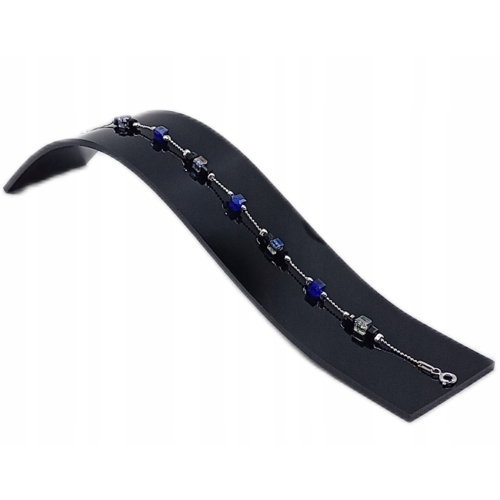 Srebrna Bransoletka 925 NA RĘKĘ, czarny fioletowy niebieski kryształ APHORA