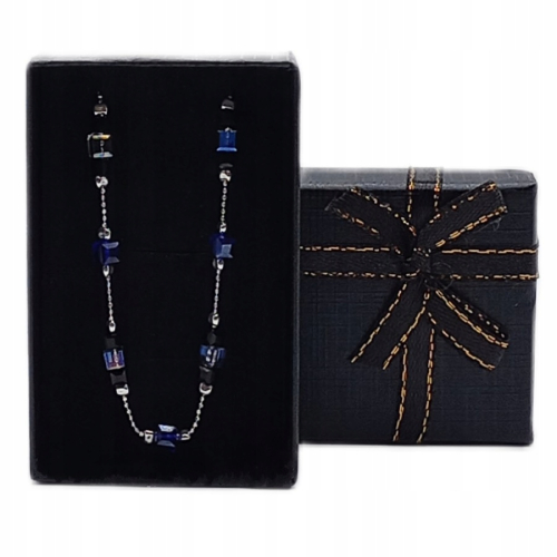 Srebrna Bransoletka 925 NA RĘKĘ, czarny fioletowy niebieski kryształ APHORA