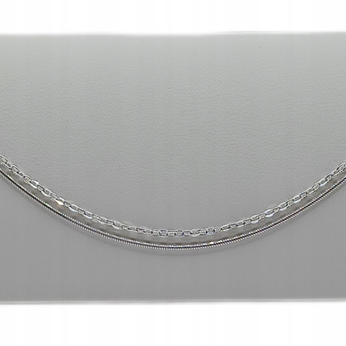 Bransoletka srebrna na nogę 925 APHORA – podwójna Ankier + Żmijka regulowana