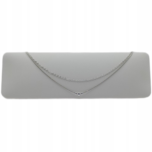 Bransoletka srebrna na nogę 925 APHORA – podwójna Ankier + Żmijka z kulkami