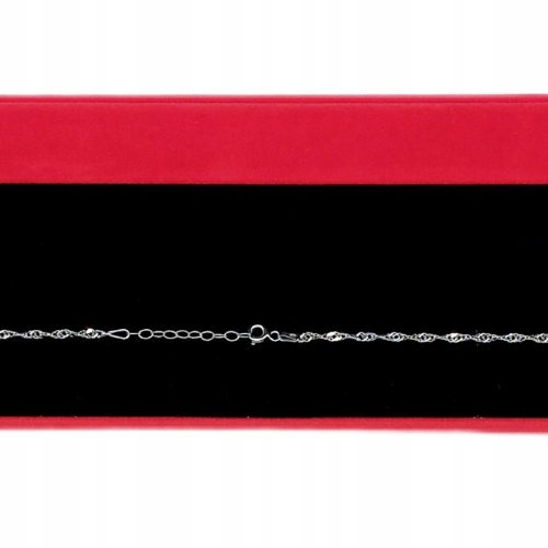 Srebrna Bransoletka 925 NA RĘKĘ Singapur 18+3cm szer.2,2mm APHORA