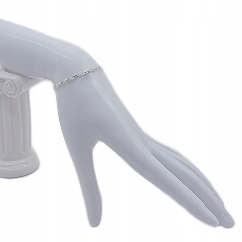 Srebrna Bransoletka 925 NA RĘKĘ Singapur 18+3cm szer.2,2mm APHORA