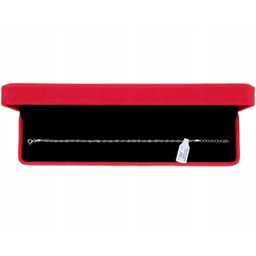 Srebrna Bransoletka 925 NA RĘKĘ Singapur 18+3cm szer.2,2mm APHORA