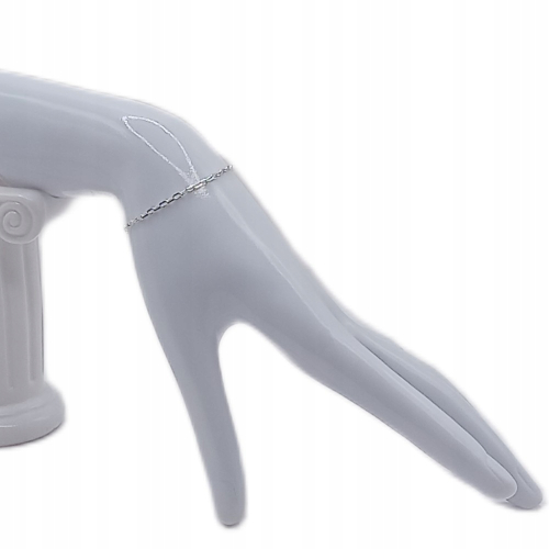 Srebrna bransoletka 925 NA RĘKĘ Ankier Diamentowany 17+3 cm APHORA