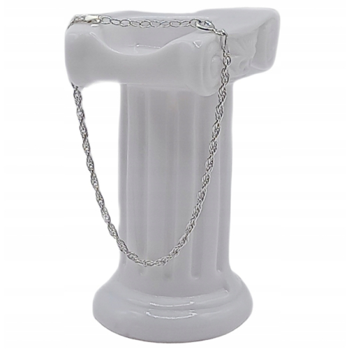 Srebrna bransoletka 925 NA RĘKĘ Ankier Skręcony 17 +3 cm regulacja APHORA