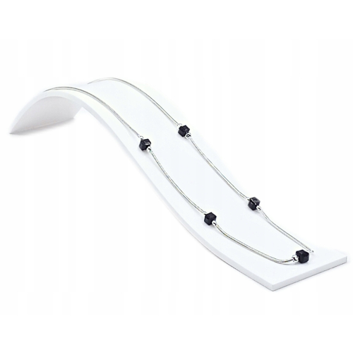 Łańcuszek srebrny 925 czarne kostki żmijka APHORA – 40+5 cm / regulacja