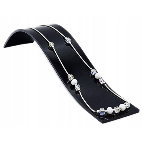 Srebrny komplet 925 Ślub kryształki, białe kulki, snake żmijka APHORA